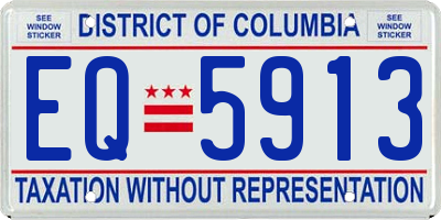 DC license plate EQ5913