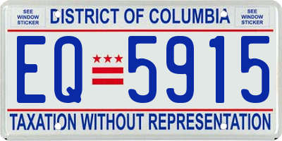 DC license plate EQ5915