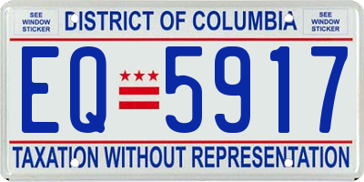DC license plate EQ5917