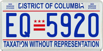 DC license plate EQ5920