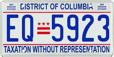 DC license plate EQ5923