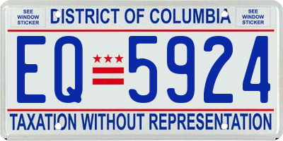 DC license plate EQ5924