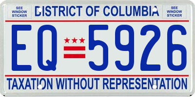 DC license plate EQ5926