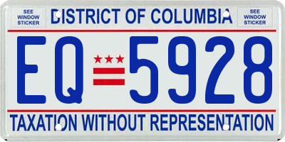 DC license plate EQ5928