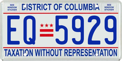 DC license plate EQ5929