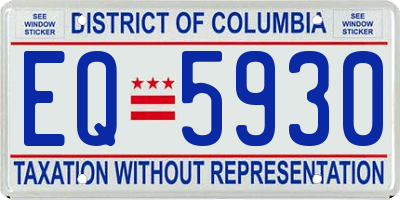 DC license plate EQ5930