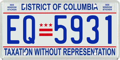 DC license plate EQ5931