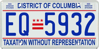 DC license plate EQ5932