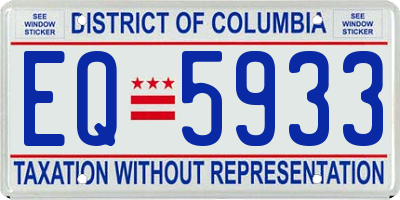 DC license plate EQ5933
