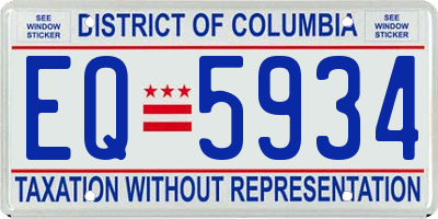DC license plate EQ5934