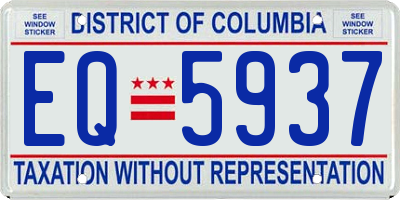 DC license plate EQ5937
