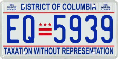 DC license plate EQ5939