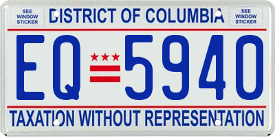 DC license plate EQ5940