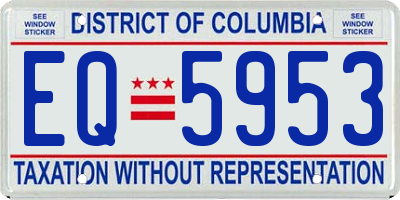 DC license plate EQ5953