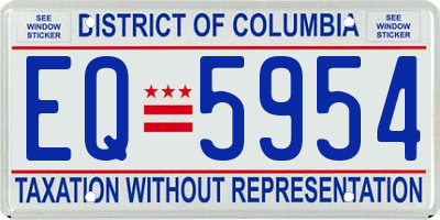 DC license plate EQ5954