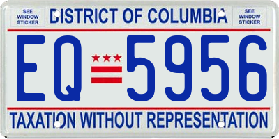 DC license plate EQ5956