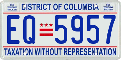 DC license plate EQ5957