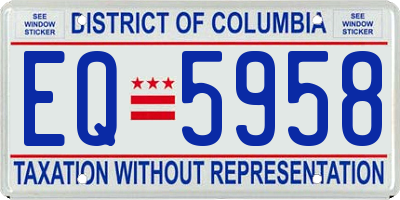 DC license plate EQ5958