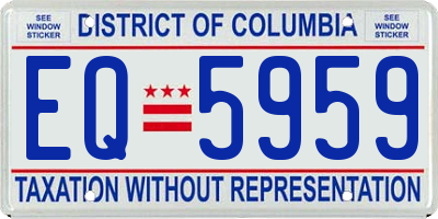 DC license plate EQ5959
