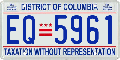 DC license plate EQ5961