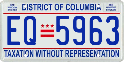 DC license plate EQ5963