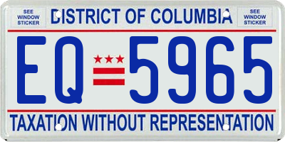 DC license plate EQ5965