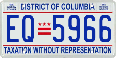 DC license plate EQ5966