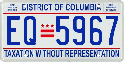 DC license plate EQ5967