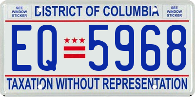 DC license plate EQ5968