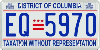 DC license plate EQ5970