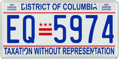 DC license plate EQ5974
