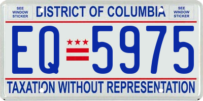 DC license plate EQ5975