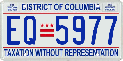 DC license plate EQ5977