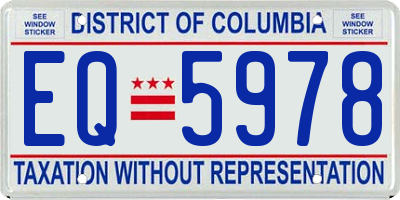 DC license plate EQ5978