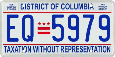 DC license plate EQ5979