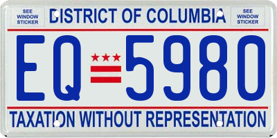 DC license plate EQ5980