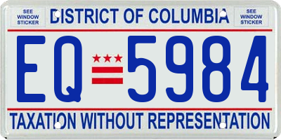 DC license plate EQ5984