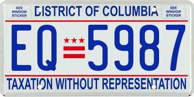 DC license plate EQ5987