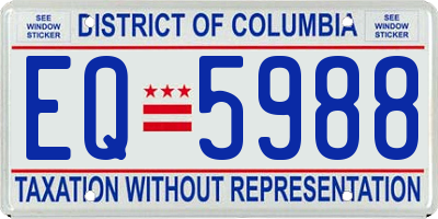 DC license plate EQ5988