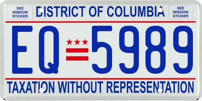 DC license plate EQ5989