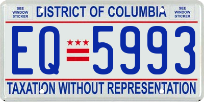 DC license plate EQ5993