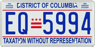 DC license plate EQ5994