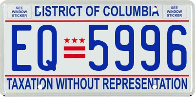 DC license plate EQ5996
