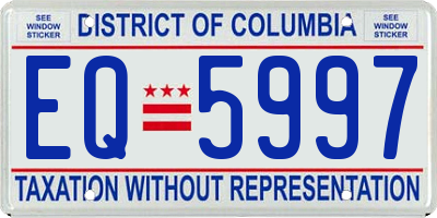 DC license plate EQ5997