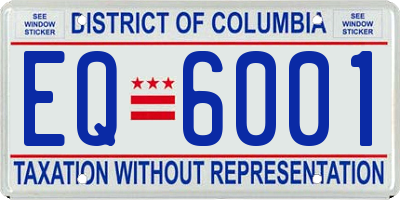 DC license plate EQ6001