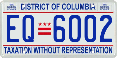 DC license plate EQ6002