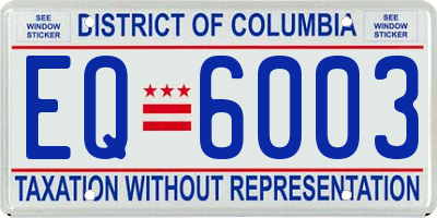 DC license plate EQ6003
