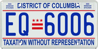 DC license plate EQ6006