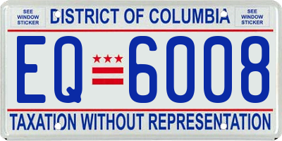 DC license plate EQ6008