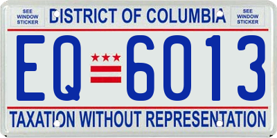 DC license plate EQ6013